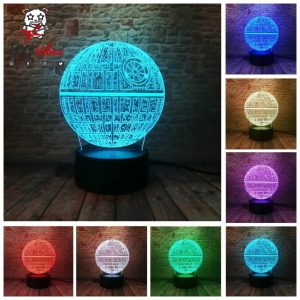 Lámpara Led 3D Estrella De La Muerte