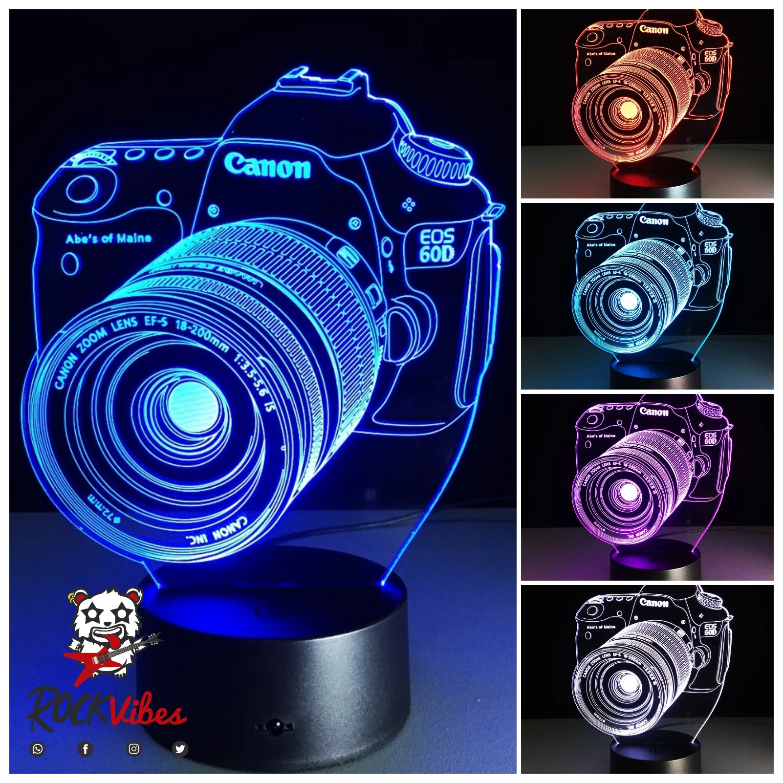 Lámpara Led 3D Cámara Canon