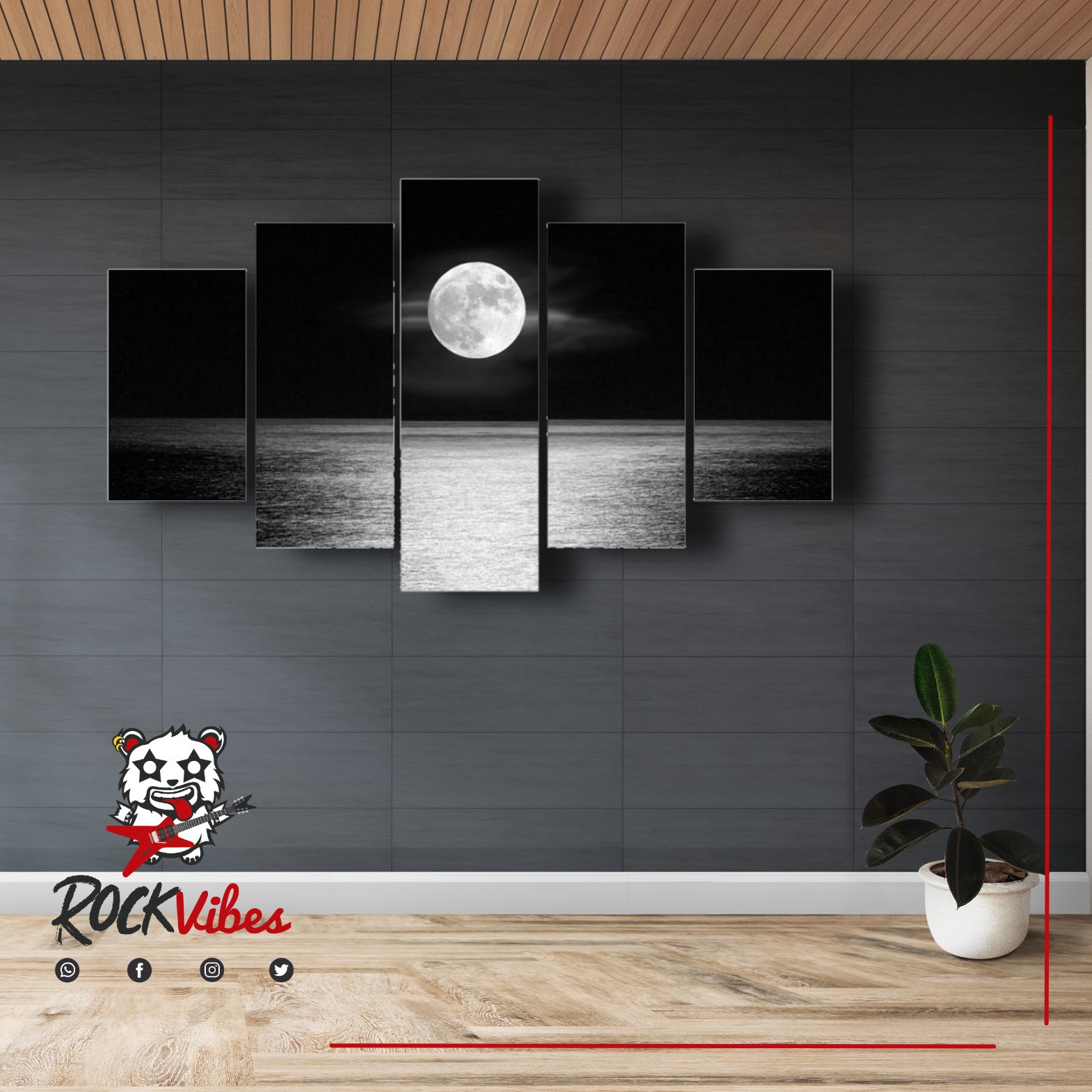 Cuadro Modular Luna Oscura