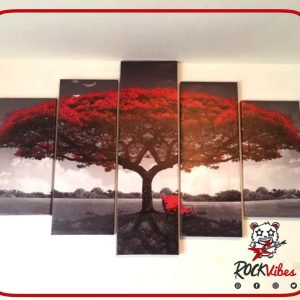 Cuadro Modular Árbol Rojo