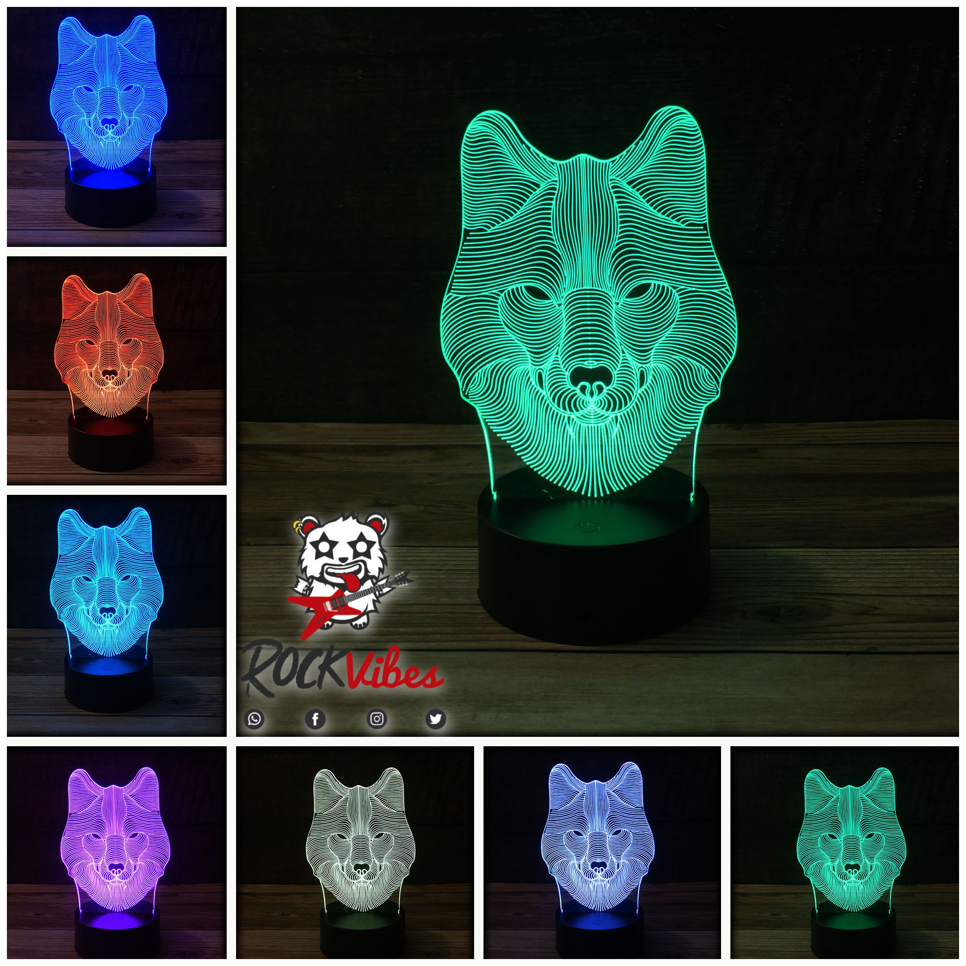 Lámpara Led 3D Lobo