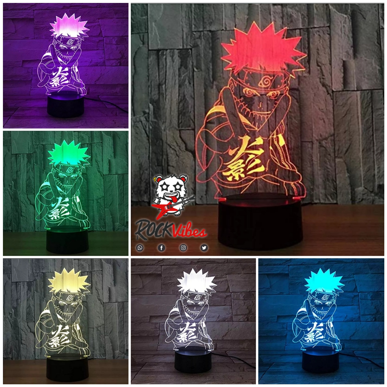 Lámpara Led 3D Naruto
