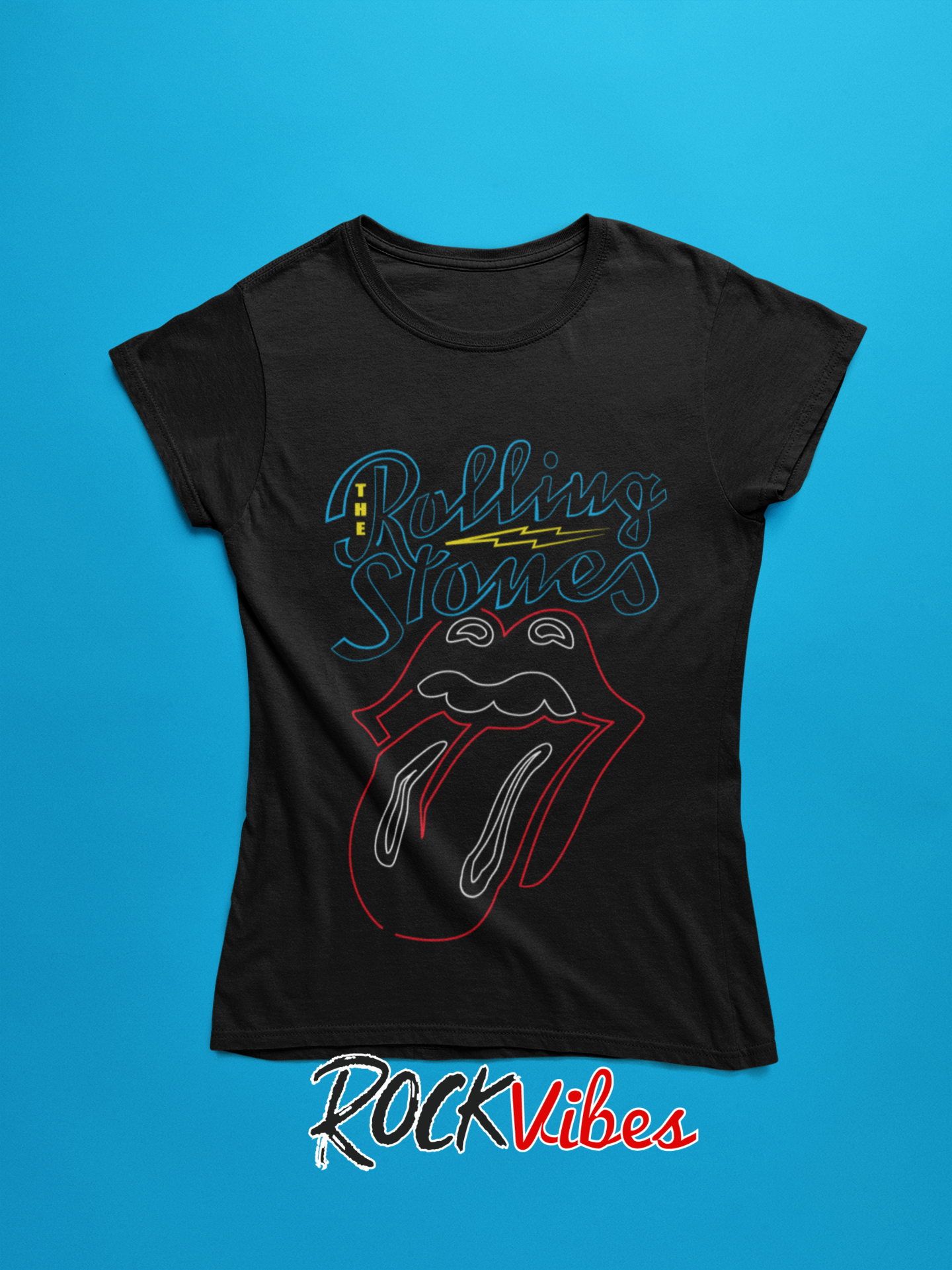 Camiseta Rolling Stones Neón - Mujer