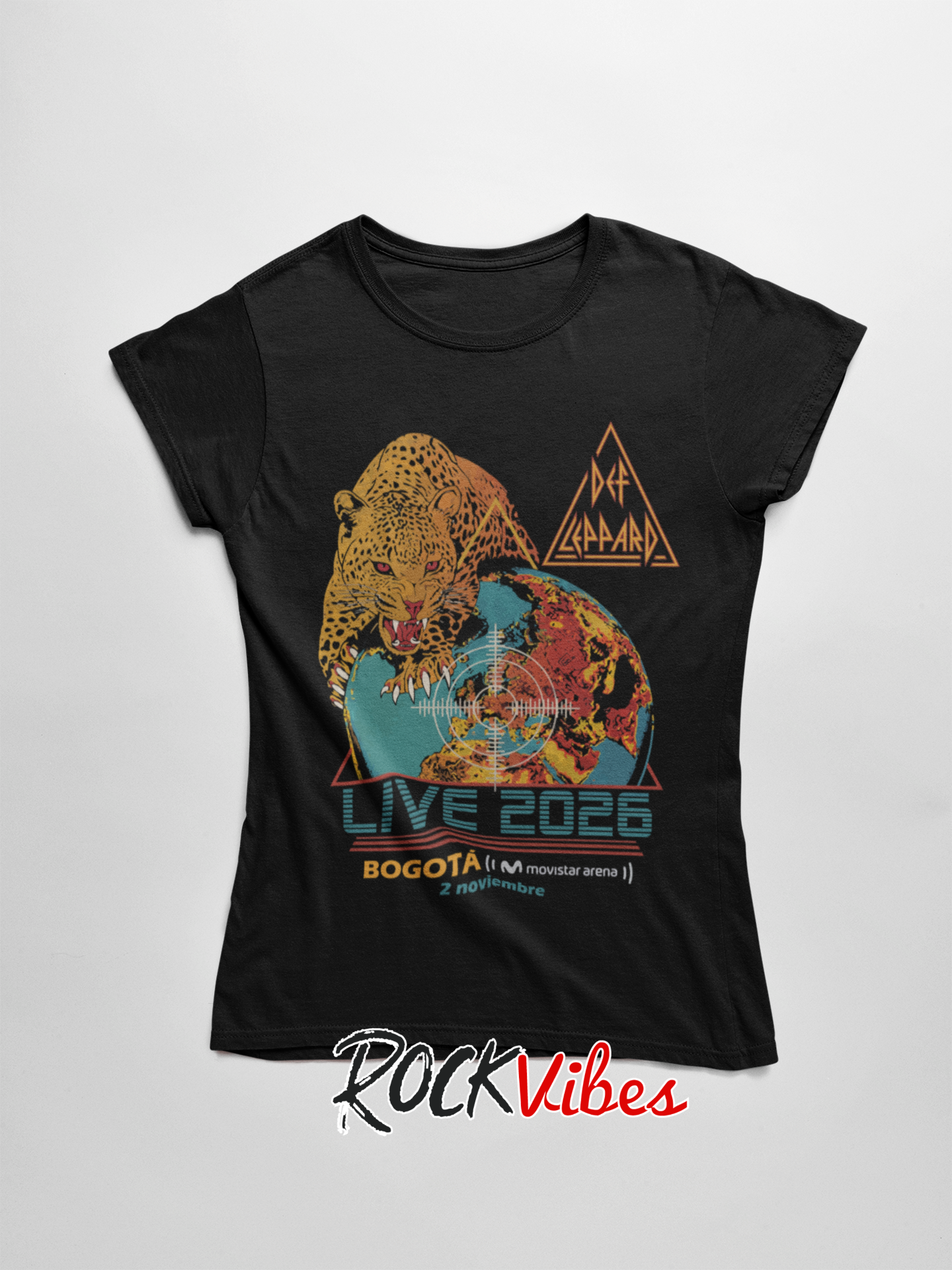Camiseta Def Leppard Tour 2026 Bogotá - Mujer