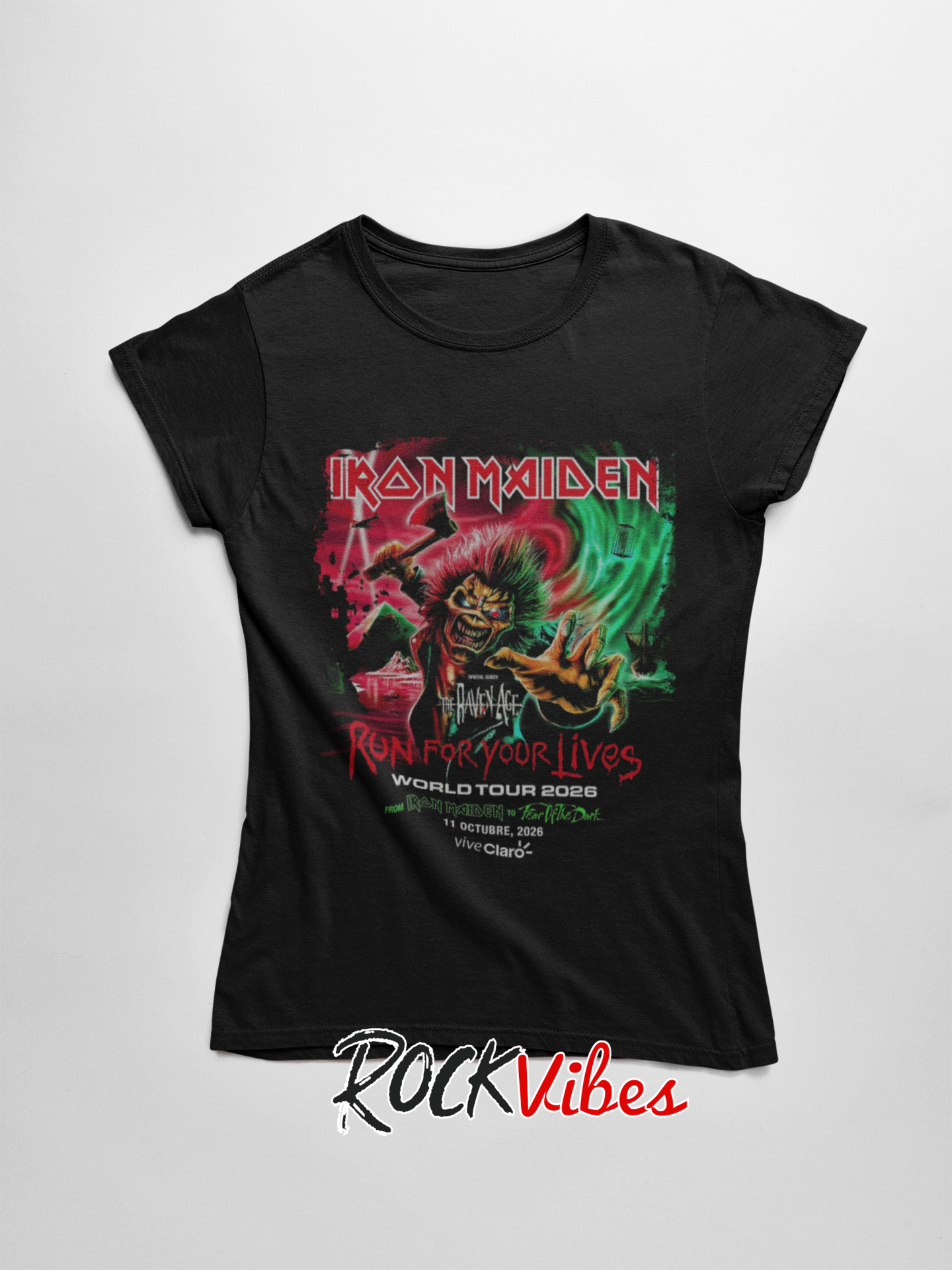 Camiseta Iron Maiden (World Tour 2026) - Mujer